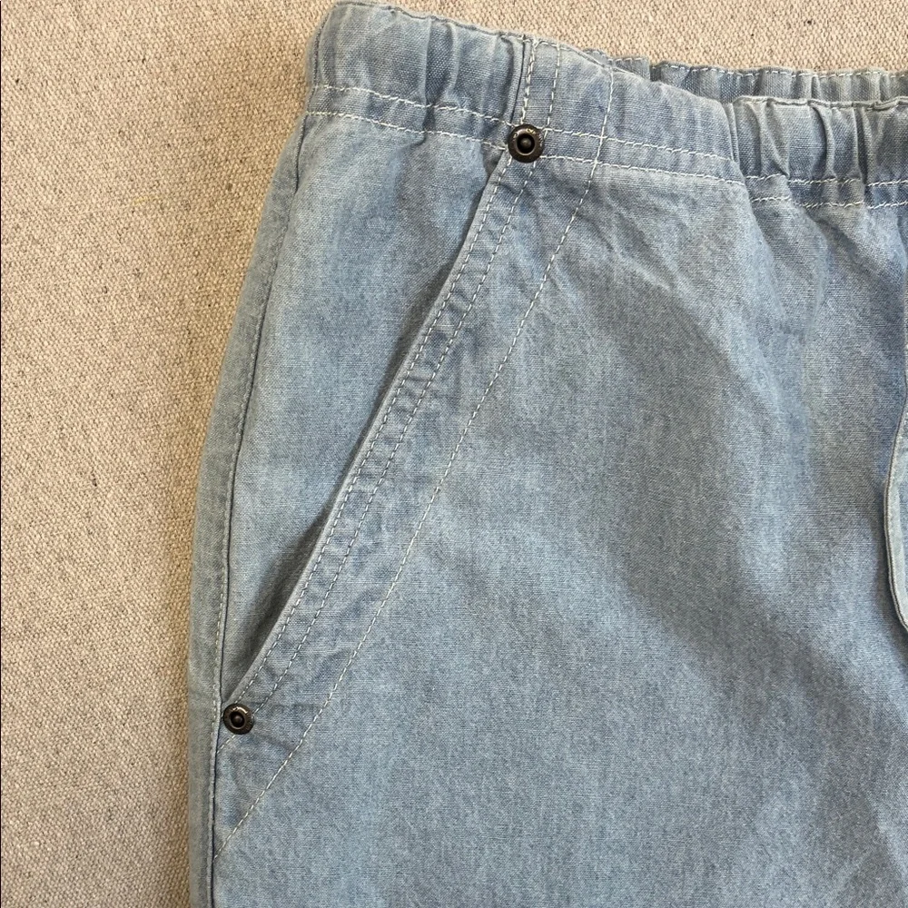 Liz Claiborne Light Blue Denim Drawstring Shorts - Picture 3 of 8